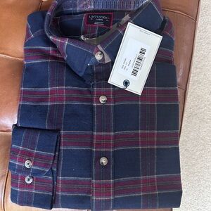 UNTUCKit Men's Navy Plaid Shirt